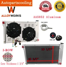 3 Row Aluminum Radiator Shroud Fan Fits 1967-72 Chevy Pickup GMC C/K 10 15 20 30