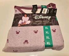 Disney Minnie Mouse Ladies' Cozy PJ 2-Piece Lounge Set ; Purple Size XL NWT