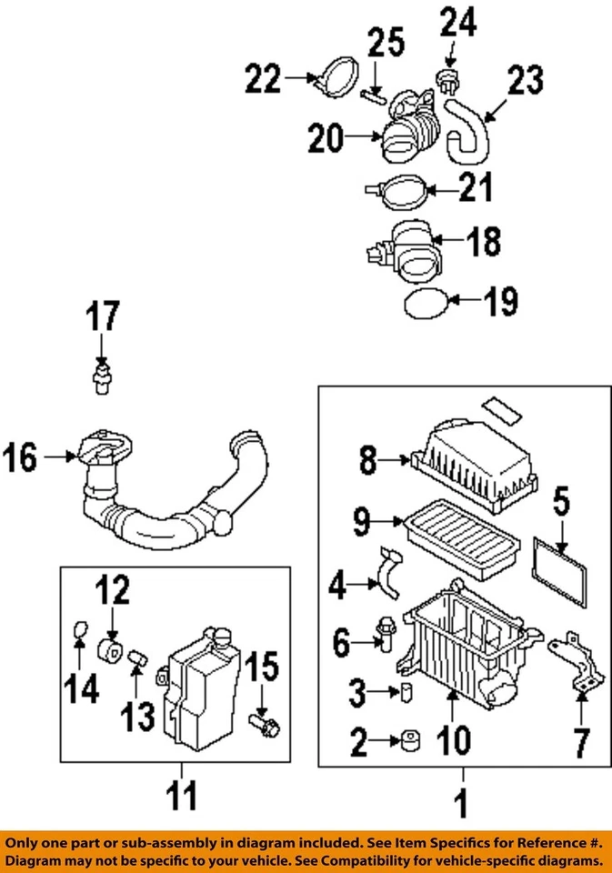 Used Air Cleaner Assembly fits: 2009 Hyundai Accent 1.6 Grade A - Image 3 of 4