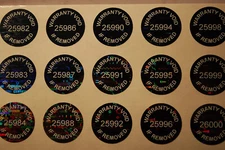 100 BLACK HOLOGRAM TAMPER EVIDENT WARRANTY VOID SECURITY LABELS STICKERS SEALS