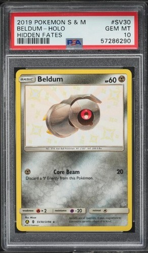 Pokemon 2019 Hidden Fates #SV30 Shiny Beldum Holo PSA 10 GEM MINT