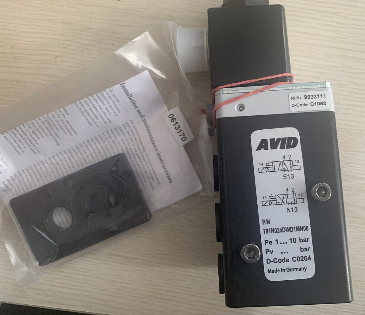 New Avid Norgren 9933111 791N024DWD1MN00 24V Solenoid Valve 10bar 