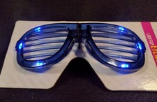 Blue Light Up Party Glasses Adult One Size 3 Light Modes w/ Batteries Included