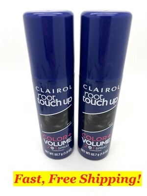 CLAIROL ROOT TOUCH UP Black COLOR VOLUME 2 IN 1 SPRAY 1.8 OZ   2 PACK
