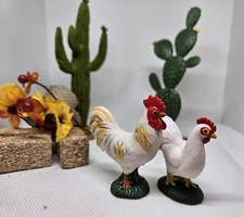 Figura Gallo Gallina Juguete Niño Plástico Blanco Figura Gallina Gallo Juguete 1
