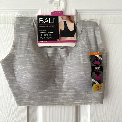 NEW Bali Comfort Revolution EasyLite Pullover Back Smoothing Bra xSmall Grey