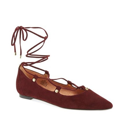 suede lace up flats