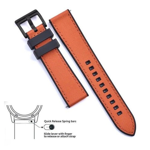 Hybrid Fkm Watch Strap Fluoro Rubber Canvas Nylon Watchbands Quick Release - Picture 30 of 76