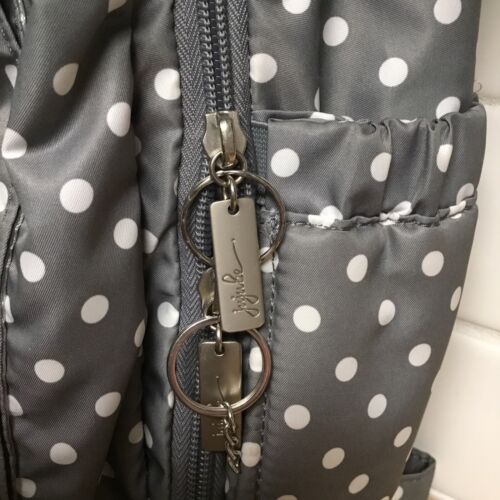 Jujube Minibe Gray White Polka Dot Adult Youth Backpack Small Diaper Bag Tote - Picture 3 of 15
