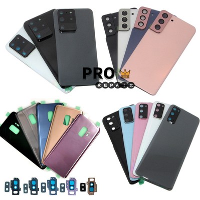 Battery Door Glass Cover With Camera Lens For Samsung Galaxy S8 S9 S10 S20 S21