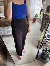 Vintage St John Knit Dress Casual Trousers Heavy-Knit Dark Brown Wool Blend 6