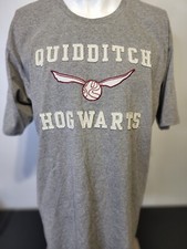 Wizarding World of Harry Potter Mens Size XL Quidditch T-shirt Hogwarts Gray