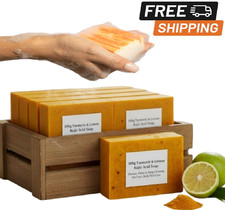 1-24 Pack 100g Natural Turmeric Lemon  Kojic Acid Brightening Soap - Handmade