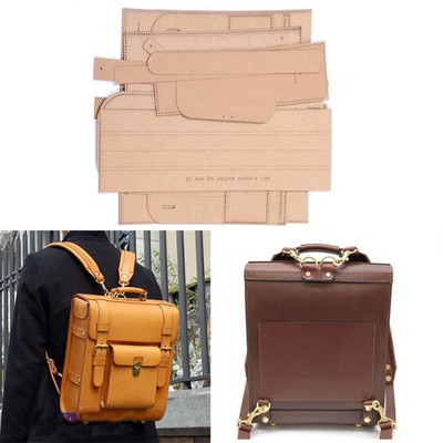 DIY leather craft  backpack 500gsm kraft paper sewing pattern hollowed...
