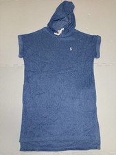 Polo Ralph Lauren Women's Hooded Blue Terry Cover Up Dress Small NWOT Free Ship