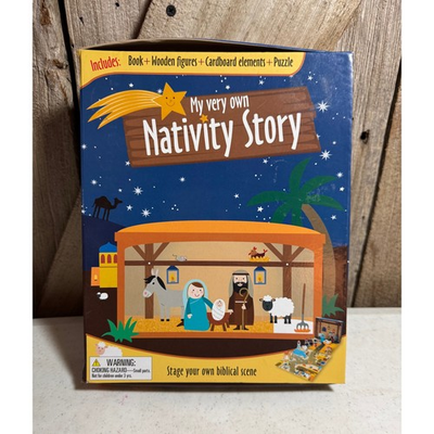 #ad #ad Never Used 12 Page Board book Box Transforms Into Sable 4 Wooden Figures $12.00