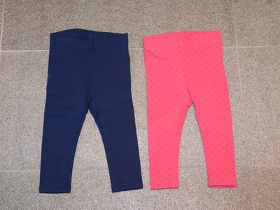 2 x innen leicht angeraute gefütterte Leggings blau pink Gr. 80