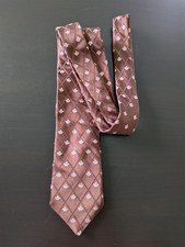 Ike Behar Brown Floral Jacquard Tie Silk USA Made 60"