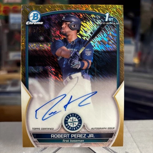 Robert Perez Jr 2023 Bowman 1st Gold Refractor Prospect AUTO RC SSP /50 ⭐️ MINT