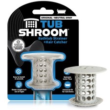 TubShroom  Gray Award-Winning Hair Catcher Drain Protector Strainer, No Clogs 