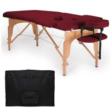Portable Massage Table with Carrying Case - Burgundy