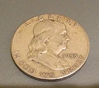 1953-S Franklin Head Half Dollar Silver Coin United States San Francisco