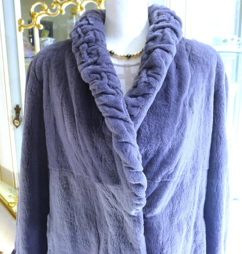 EMBA Precioso abrigo MINK compartido azul gris de JP