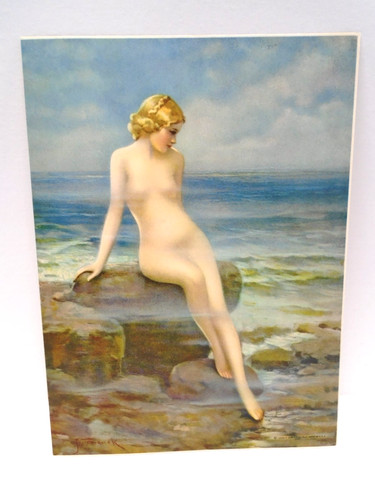 VINTAGE ORIGINAL PIN-UP PRINT 1930's-40's! ART DECO! EXCELLENT CONDITION!