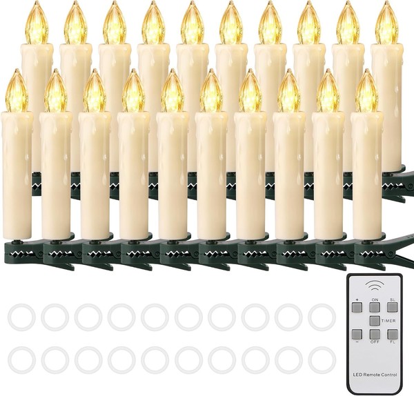 LED Weihnachtskerzen Kabellose Christbaumkerzen Mit Fernbedienung 20Er 20 StüCk-image