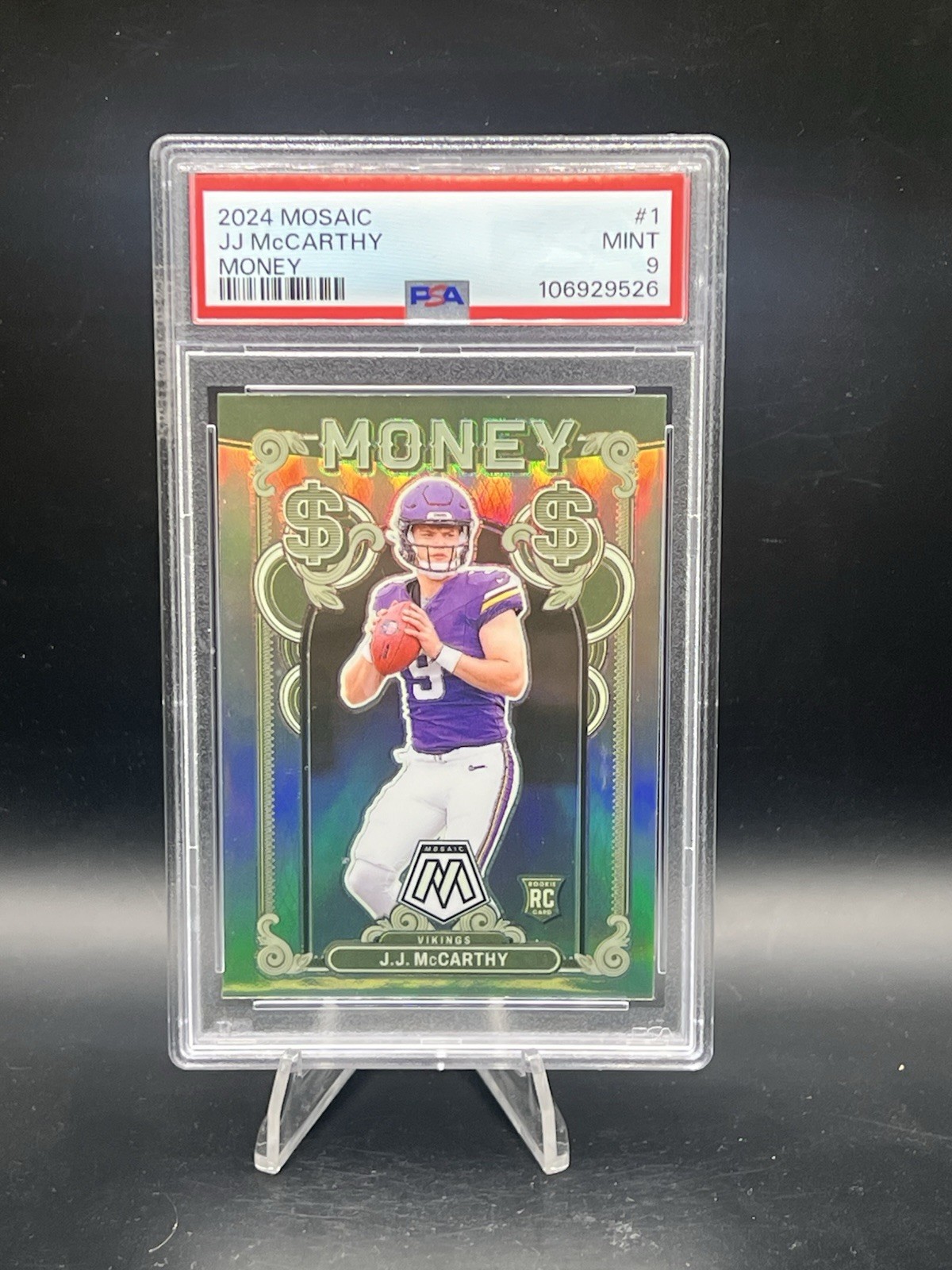 2024 Panini Mosaic - Money J.J. McCarthy #1 (RC) - PSA 9