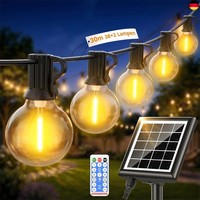 30M Solar Lichterkette AußEn Wetterfest, Led G40 GlüHbirnen Dimmbar Outdoor S