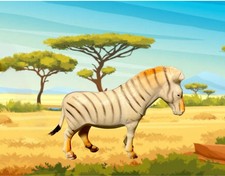 Vintage 1980s Plastic Zebra Figurine With Orange Highlights, 3” FREE SHIPPING