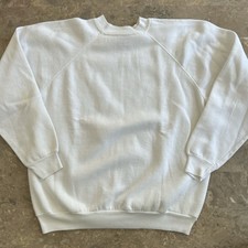 Vintage 90s Tultex Blank Sweatshirt USA Made White XL