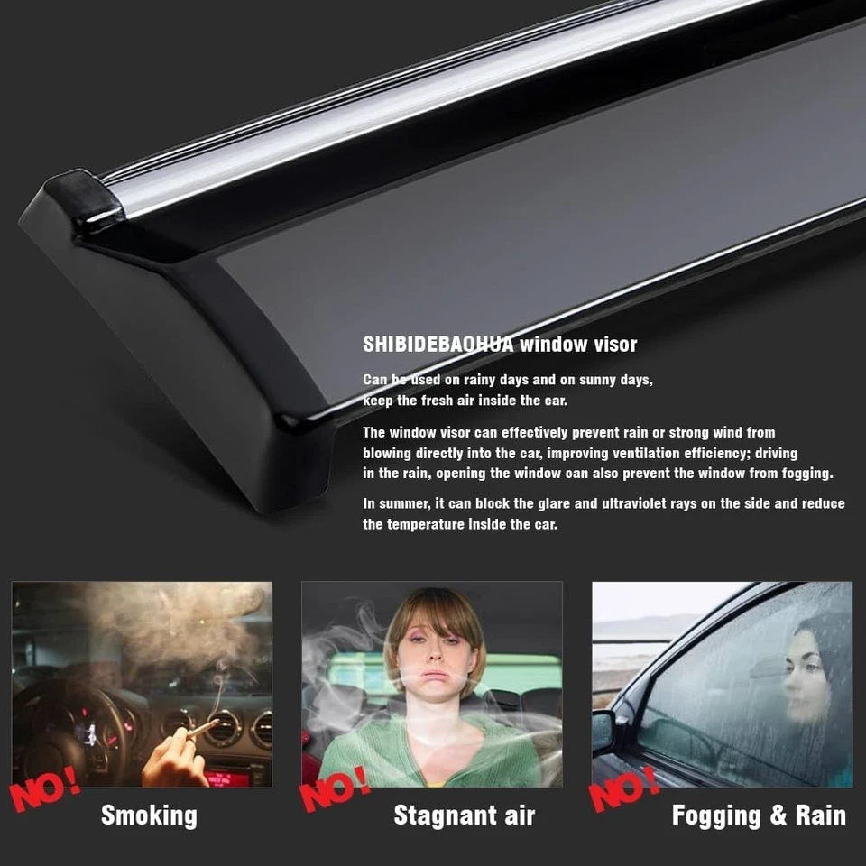 Nuevos protectores de sol/lluvia deflector de viento viseras de ventana compatibles/ 2019-25 Acura envío rápido Foto 3 de 4