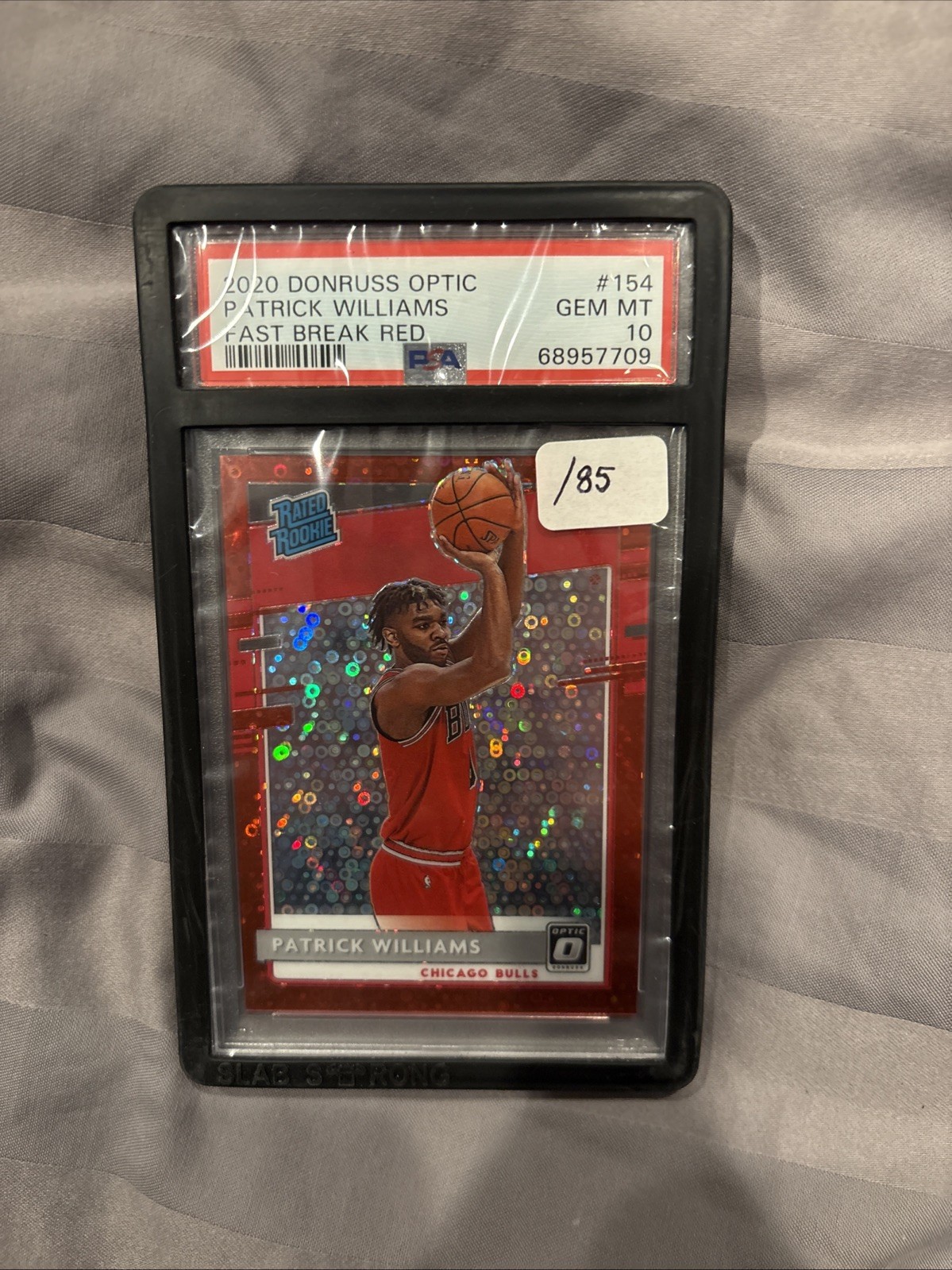 Patrick Williams 2020 Donruss Optic Fast Break Red RC Rated Rookie /85 PSA 10