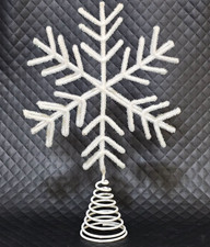 Kurt S. Adler Snowflake Tree Topper VTG White Glittered Wire 12" x 7" Open Box