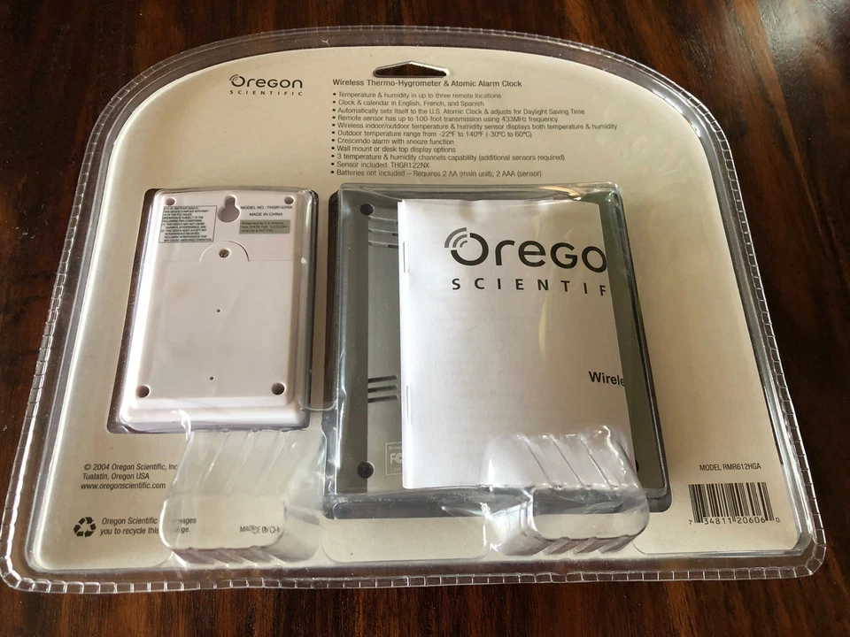 Oregon Wireless THGR122NX Thermo-Hygrometer Atomic Alarm Clock RMR612HGA - Image 2 of 4