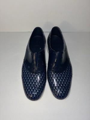 BiiON Men s Slip-On Casual Shoes Blue Anchor Nautical Rubber Upper US 12