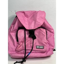 Vans Pink Mini Geo Backpack Drawstring Buckle Front Zip