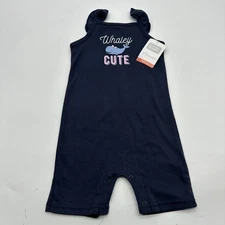 Hudson Baby Romper Toddler Girls 18M Blue Graphic Print Snap 100% Cotton..#34852