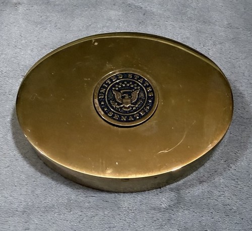 Vintage United States Senate Heavy Duty Brass Trinket Box