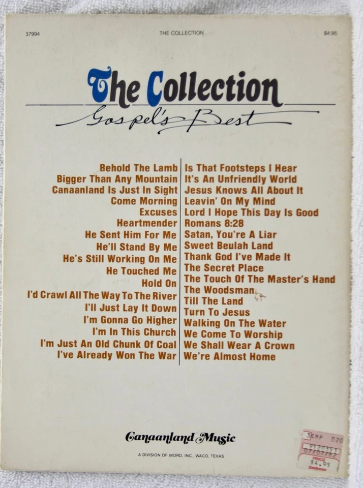 The Collection Gospels Best Music Piano Song Book 1982 Near Mint Condition - Image 2 of 3