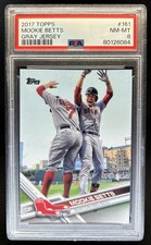 2017 Topps Mookie Betts Gray Jersey Image Variation SSP #161 Red Sox PSA 8