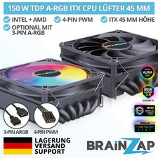 ITX CPU Kühler 45mm 4PIN PWM A-RGB 150W Fan Lüfter Intel/AMD 115X 1700 AM3 AM4