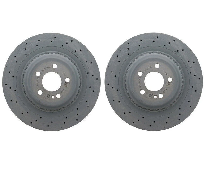 Rotores delanteros y traseros con pastillas de freno y sensores para Mercedes Benz 17-18 GENUINOS Foto 3 de 4