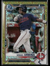 2021 Bowman Chrome #BCP-206 Misael Urbina Prospects Gold Shimmer Refractor #/50