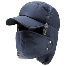 3 In 1 Winter Thermal Trapper Hat w/ Ear Flap Full Face Warmer Cover for Cycling