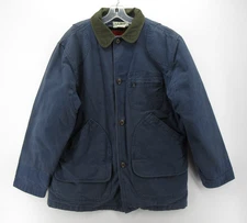 VGT LL Bean Jacket Men Medium Blue Barn Chore Coat Blanket Flannel Coat USA 90s*