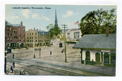 Worcester MA, Lincoln Square Railroad Station before they built tunnel postcard