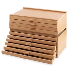 10-Drawer Wooden Art Storage Box for Pastels, Pencils, Brushes and Tools